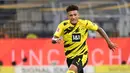 4. Jadon Sancho (Borussia Dortmund) - Bintang Borussia Dortmund ini terus menunjukan performa terbaiknya di kompetisi Liga Jerman dan Liga Champions. Jadon Sancho telah menorehkan dua gol dari empat laganya bersama Borussia Dortmund di fase grup Liga Champions. (AFP/Ina Fassbender)