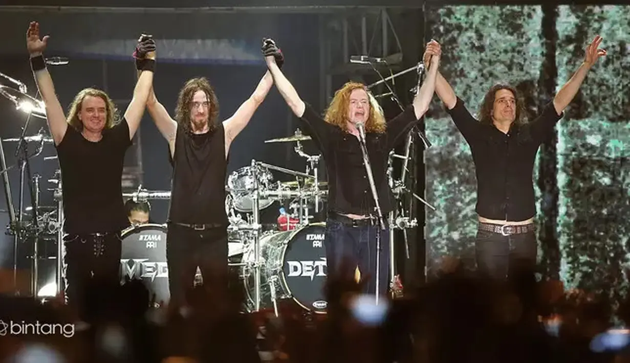 Sebelumnya, Megadeth sendiri pernah menghibur para penggemarnya di Tanah Air pada acara Hammersonic 7 Mei 2017. (Bambang E. Ross/Bintang.com)
