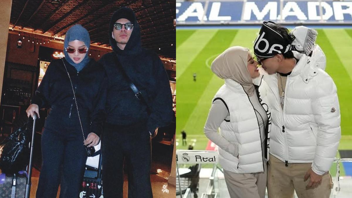 Gaya Serasi Aurel Hermansyah dan Atta Halilintar Anniversary ke-4 di Madrid, Tampil Bak Old Money Couple dengan Hitam Putih