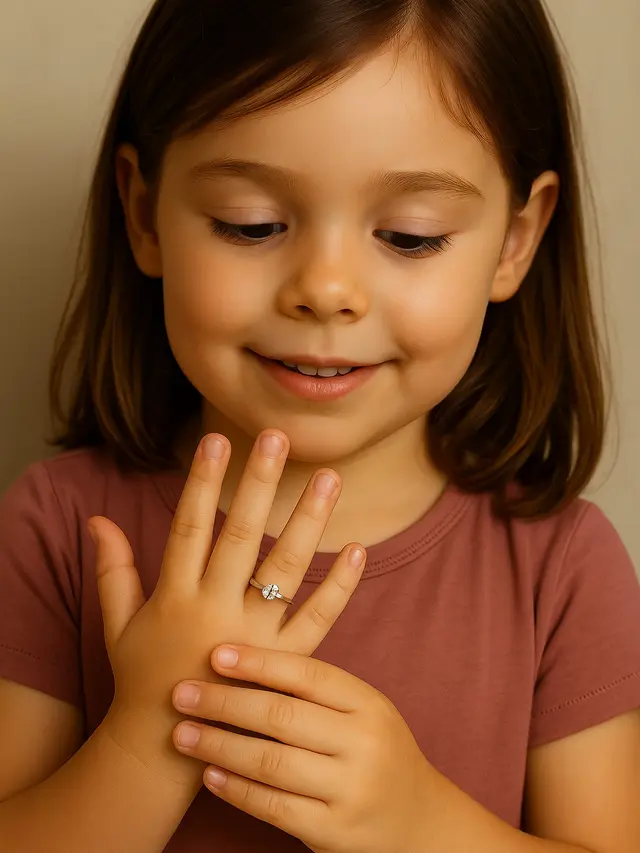 Cincin dengan Kristal Berlian Imitasi yang Mewah