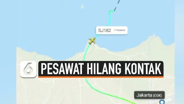 Pesawat komersil Sriwijaya Air tujuan Pontianak dari Jakarta hilang kontak. Pesawat hilang kontak Sabtu (9/1) siang pukul 14.40 WIB. Situs Flightradar24 ikut melaporkan hilangnya pesawat.