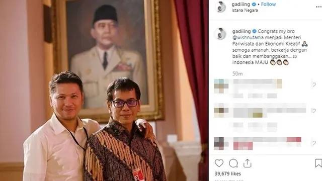 Jadi Menteri Pariwisata dan Ekonomi Kreatif, Ini 5 Selebriti yang Ucapkan Selamat ke Wishnutama