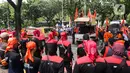 Menurutnya, selain di Jakarta, massa Partai Buruh juga serentak melakukan aksi menuntut kenaikan UMP di berbagai kantor kepala daerah. (Liputan6.com/Herman Zakharia)