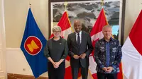 Menteri Pembangunan Internasional Kanada Ahmed Hussen menyebut kedatangannya ke Indonesia merupakan bentuk terima kasih kepada Indonesia atas kerja sama kedua negara (Liputan6.com/Teddy Tri Setio Berty).
