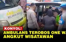 VIDEO: PARAH! Ambulans Isi Wisawatan Terobos One Way di Puncak