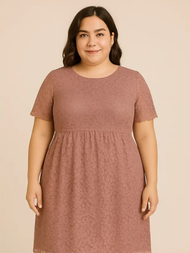 Model Dress Brokat Untuk Orang Plus Size dan Tidak Terlalu Tinggi