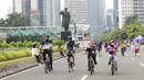 Banyak dari mereka datang untuk berolah raga mulai dari jogging, bersepeda ataupun olahraga lainnya. (Bola.com/M Iqbal Ichsan)