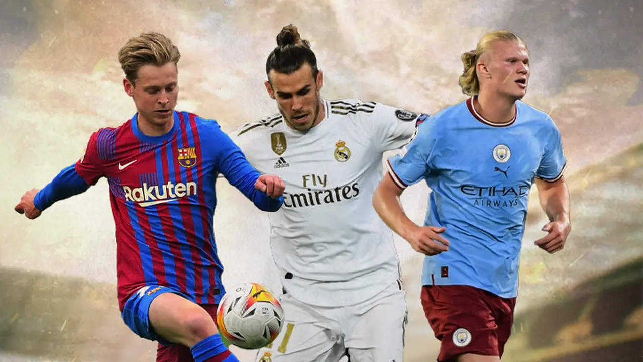 Ilustrasi - Erling Haaland, Frenkie de Jong, Gareth Bale