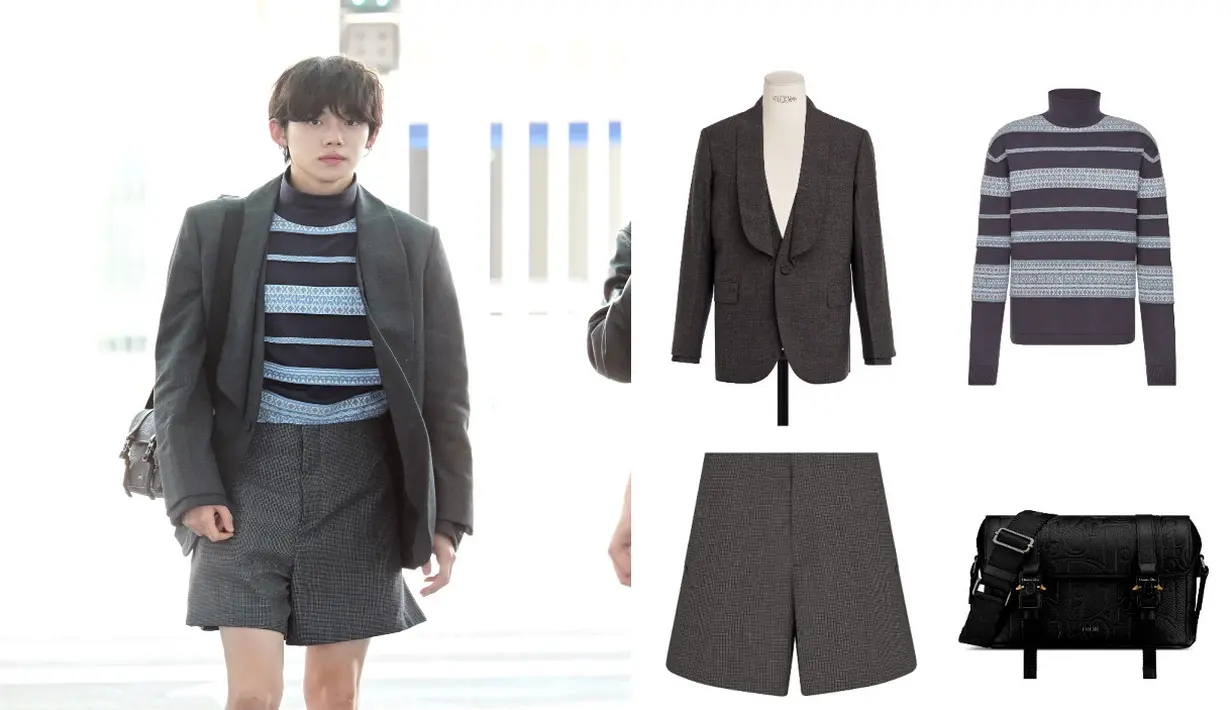 Kenakan Dior, TOMORROW X TOGETHER (TXT) tampil bergaya preppy look di Paris. [Foto: Instagram/ Dior]