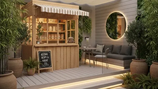 Ilustrasi Kios Mini di Teras (Sumber: Gemini AI)