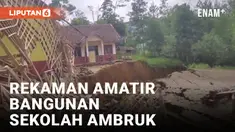 Detik-detik Bangunan Sekolah Ambruk Usai Hujan Deras