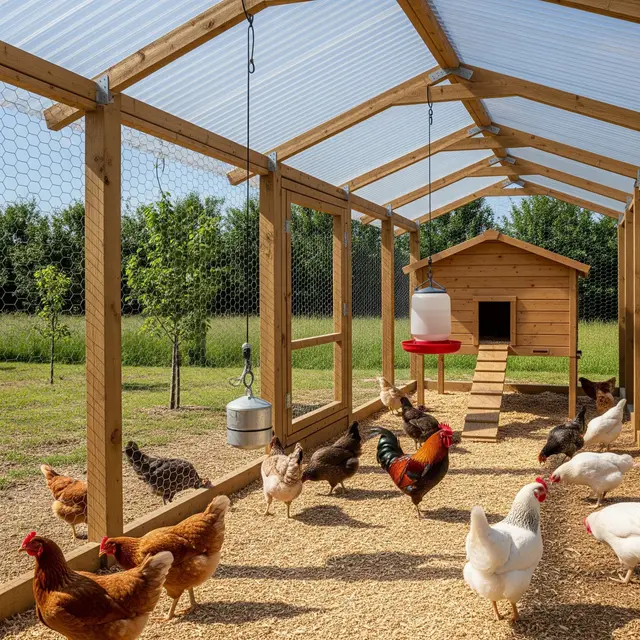 Model Kandang Ayam Umbaran dari Bambu untuk Lahan Sempit
