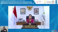 Menteri Pemberdayaan Perempuan, I Gusti Ayu Bintang Darmawati dalam webinar Memahami Kesejahteraan dan Penghidupan Masyarakat Saat Pandemi Covid-19 yang digelar Katadata, Rabu (10/3/2021).