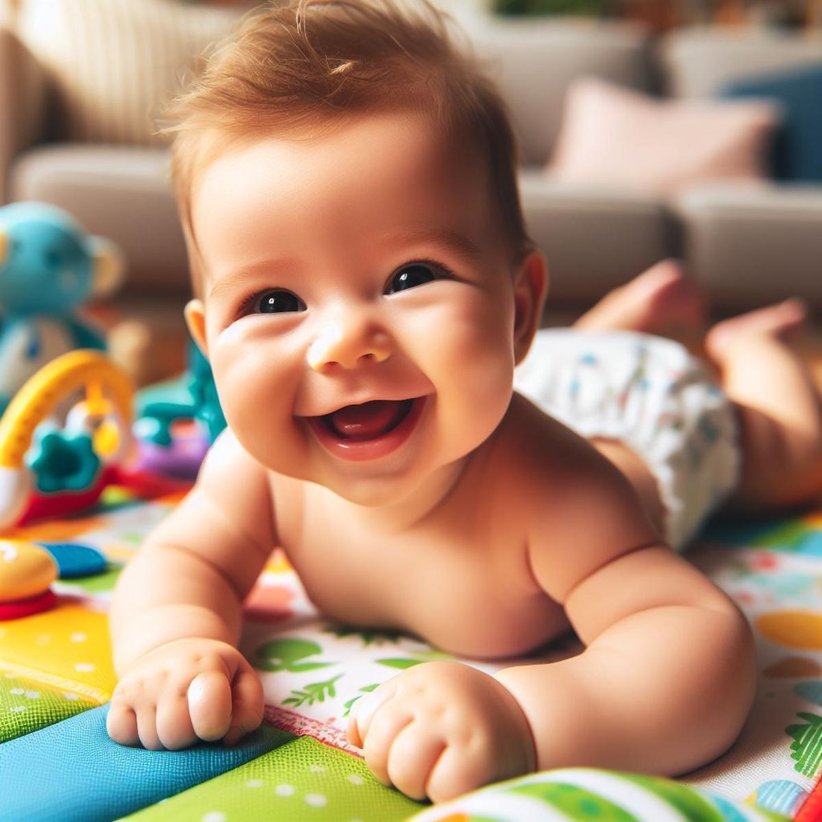 Ilustrasi Bayi Melakukan Tummy Time