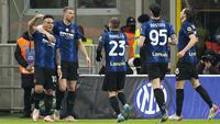 Inter Milan berhasil memetik kemenangan sekaligus mengakhiri puasa gol saat menjamu Salernitana pada giornata ke-28 Liga Italia 2021/2022 di Stadio Giuseppe Meazza, Sabtu (5/2/2022) dini hari WIB. (AFP/Miguel Medina)