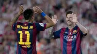 Penjualan jersey dari Barcelona berada pada posisi ketiga dengan angka 1,15 juta per tahun. Jersey bernama Lionel Messi menjadi salah satu yang terlaris. (AFP Photo/Josep Lago)