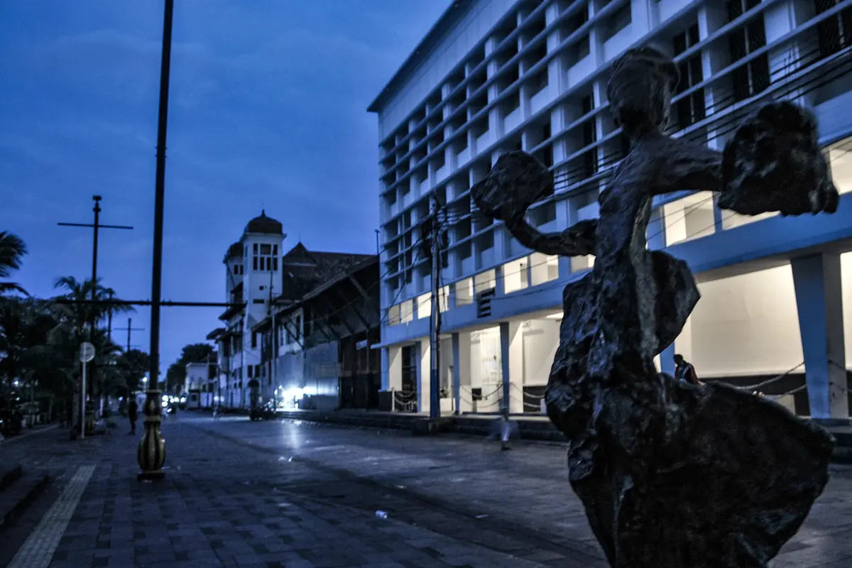 FOTO: Sepi Malam Tahun Baru di Kota Tua Jakarta