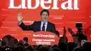 Pemimpin Partai Liberal, Justin Trudeau menyampaikan pidato kemenangannya usai pemilihan umum di Montreal, Quebec, Kanada, Senin (19/10). Trudeau mengakhiri kekuasaan sembilan tahun PM Stephen Harper dari Partai Konservatif. (Reuters/Christinne Muschi)