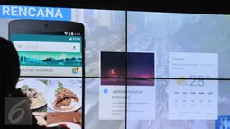 Sebuah layar monitor menunjukkan aplikasi Google App Kartu Now yang baru diluncurkan di Jakarta, Senin (29/6). Kartu Now ini bertujuan membantu pengguna menemukan beragam informasi yang paling dicari selama Ramadan. (Liputan6.com/Herman Zakharia) 