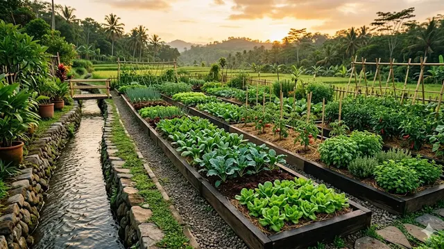 Kebun Sayur di Samping Selokan