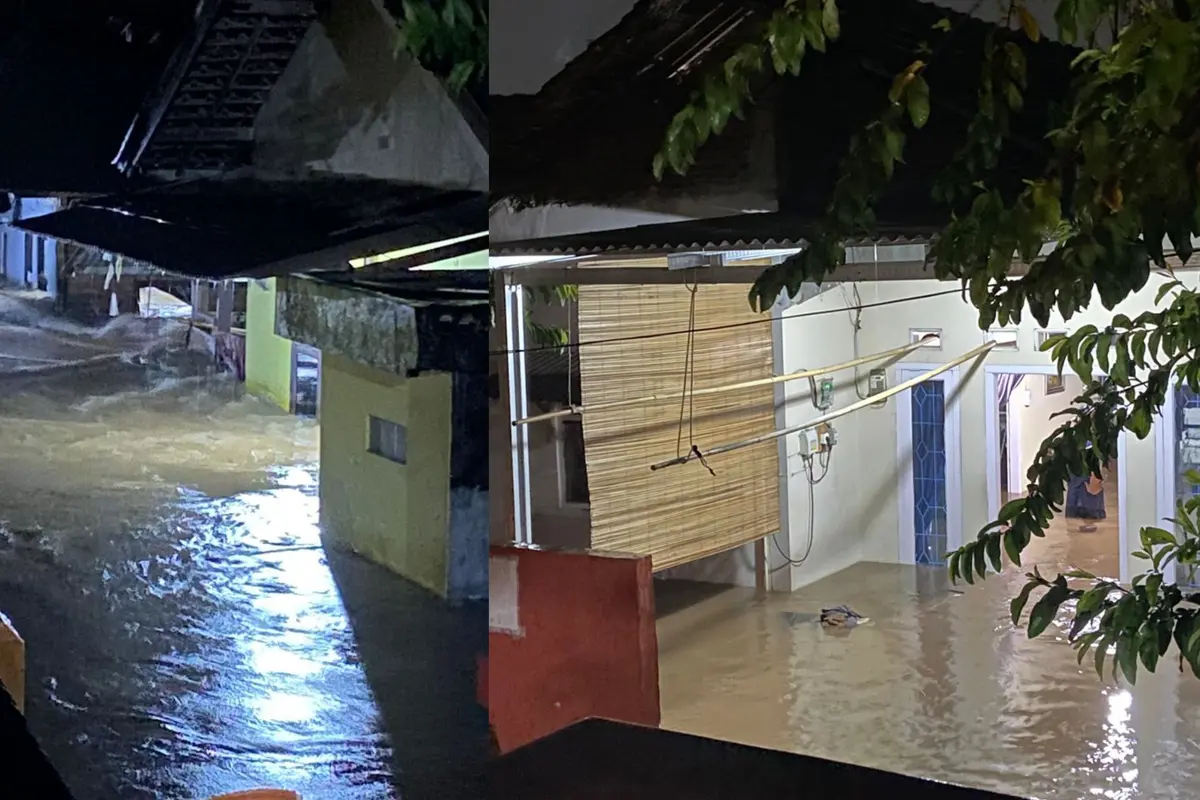 Banjir mengepung Kota Bandar Lampung, seorang ibu rumah tangga dilaporkan meninggal dunia. (Dok. Istimewa).
