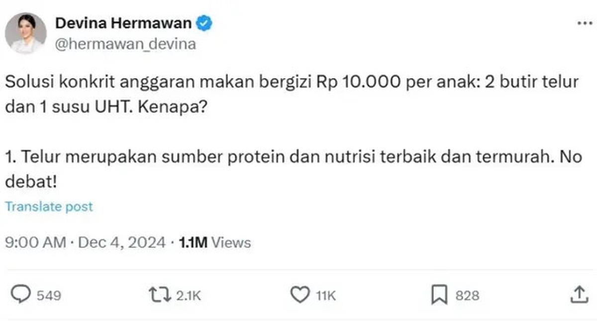 Chef Devina Hermawan Usulkan 2 Menu Simpel Buat Program Makan Bergizi Gratis