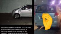 Ertiga parkir sembarangan di garasi orang (TikTok/@ilmanwahyudin)