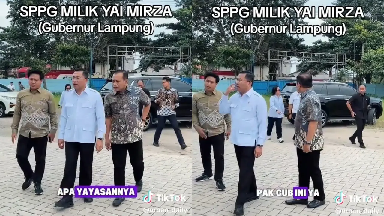 Tangkapan layar rekaman video viral kunjungan Wakil Kepala Bidang Operasional BGN, Sony Sonjaya ke SPPG yang dibantah bukan milik Gubernur, Rahmat Mirzani