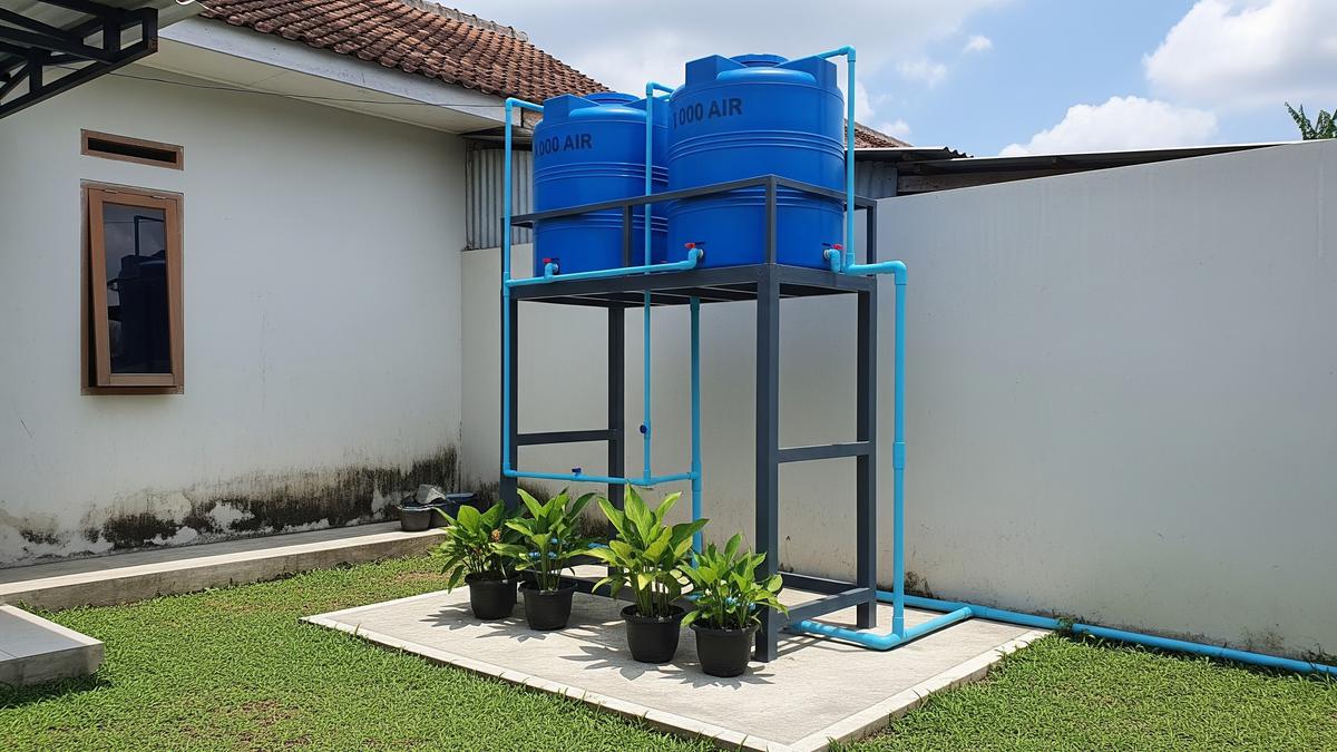 8 Model Tempat Toren Air Belakang Rumah, Penempatannya Rapi dan Tidak Mengganggu