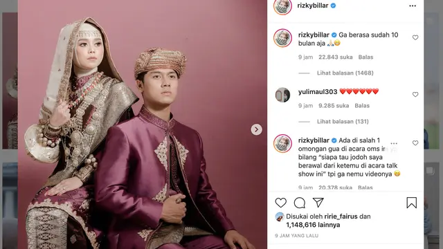 Unggahan Rizky Billar. (Foto: Instagram @rizkybillar)