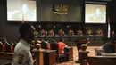 Suasana Sidang Pengujian Undang-Undang Nomor 39 Tahun 2004 tentang Penempatan dan Perlindungan Tenaga Kerja Indonesia di Luar Negeri (UU PPTKILN) di Gedung MK Jakarta, Rabu (18/3/2015).(Liputan6.com/Johan Tallo)