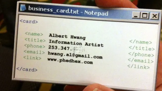 Kartu nama Notepad
