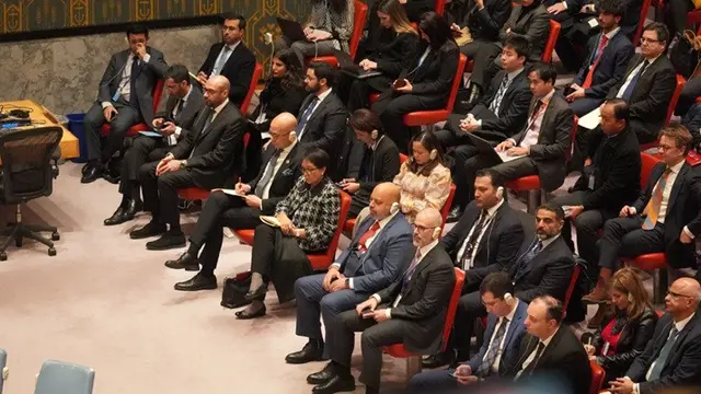 Suasana Debat Terbuka Dewan Keamanan (DK) PBB mengenai situasi di Timur Tengah, termasuk Palestina pada Selasa (23/1/2024).