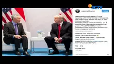 Bukan foto pertemuan dengan Jokowi yang diunggah Trump,  melainkan foto pertemuan dengan Perdana Menteri Singapura Lee Hsien Loong.
