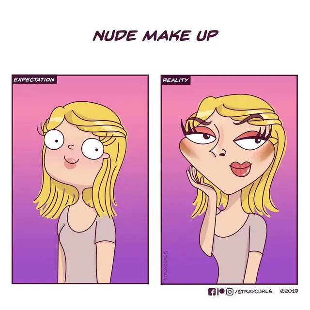 Ilustrasi Lucu Gambarkan Problematika Kehidupan Cewek (sumber: instagram.com/straycurls)