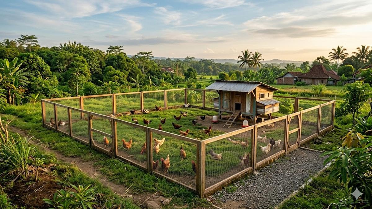 8 Desain Kebun Ayam dengan Pagar Tinggi agar Lebih Aman