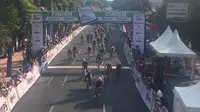 Thomas Lebas akhirnya sukses menjuarai Tour d’Indonesia 2019. (Adyaksa Vidi)