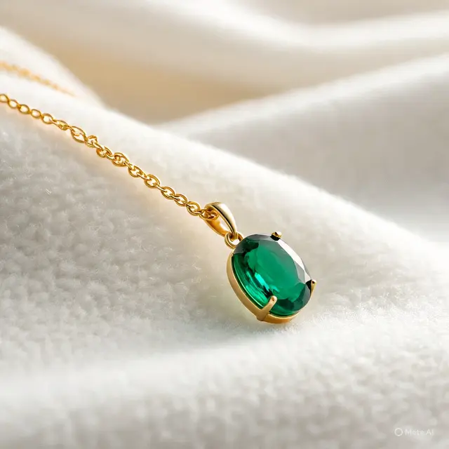 Kalung Emas Permata Zamrud Oval (Created by AI)