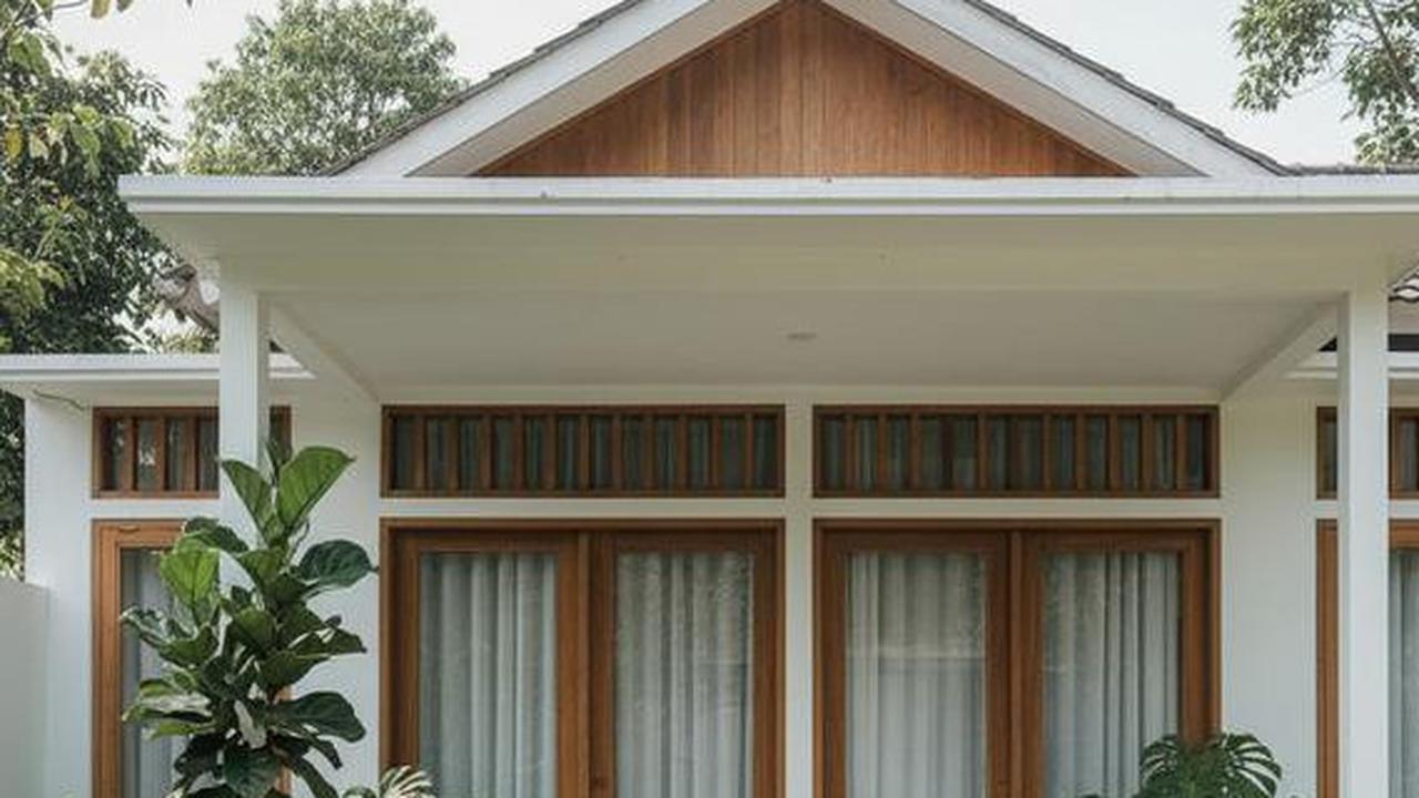 8 Desain Rumah Kecil yang Luas dengan Tanaman Daun Lebar di Teras Depan, Menyegarkan dan Asri
