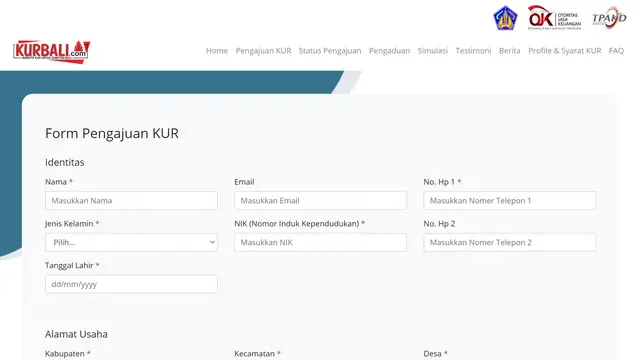 Formulir Pengajuan KUR