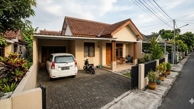 Rumah Sederhana dengan Garasi Luas (Foto: Gemini AI)