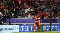 Ekspresi Marselino Ferdinan usai mencetak gol ke gawang Irak pada partai pertama Grup D Piala Asia 2023 di Stadion Ahmed bin Ali, Ar-Rayyan, Qatar, Senin (15/1/2024). (Dok PSSI)