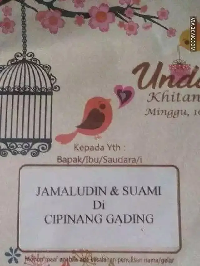 6 Nama Bareng Pasangan di Undangan Nikah Ini Kocak, Kesalahan Tak Disengaja