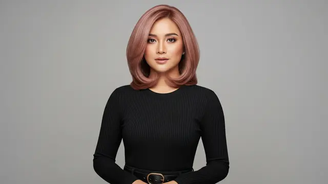 Lob Rose Gold yang Lembut dan Bervolume