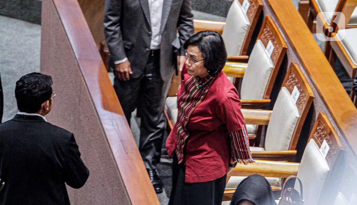 Dari pihak pemerintah, terlihat Menteri Keuangan Sri Mulyani hadir. (Liputan6.com/Faizal Fanani)