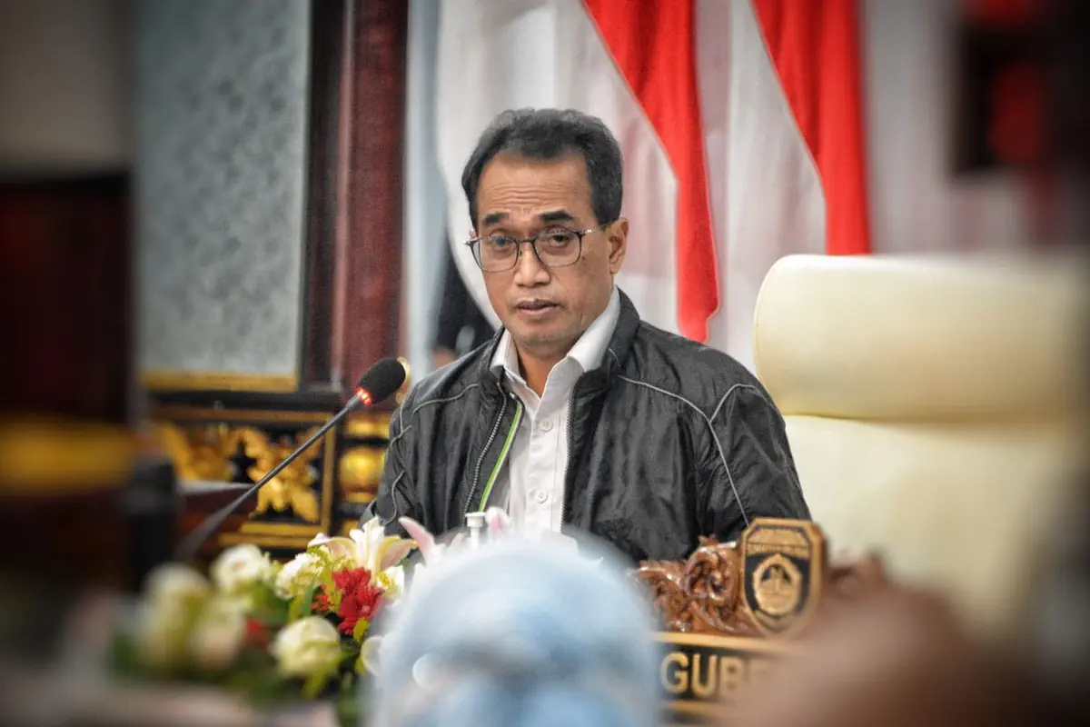 Menhub Budi Karya Sumadi menggelar Rapat Koordinasi dengan Pemerintah Daerah Sumatera Selatan mengenai Pelabuhan Palembang Baru di Tanjung Carat, Sumsel. (Dok Kemenhub)