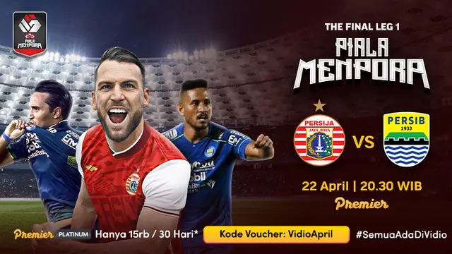 Live Streaming Final Leg Pertama Piala Menpora 2021 di Vidio