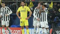 Juventus harus puas bermain imbang 1-1 kontra Villarreal pada laga leg kedua 16 besar Liga Champions di Estadio de la Ceramica, Rabu (23/2/2022) dini hari WIB. (AP Photo/Alberto Saiz)