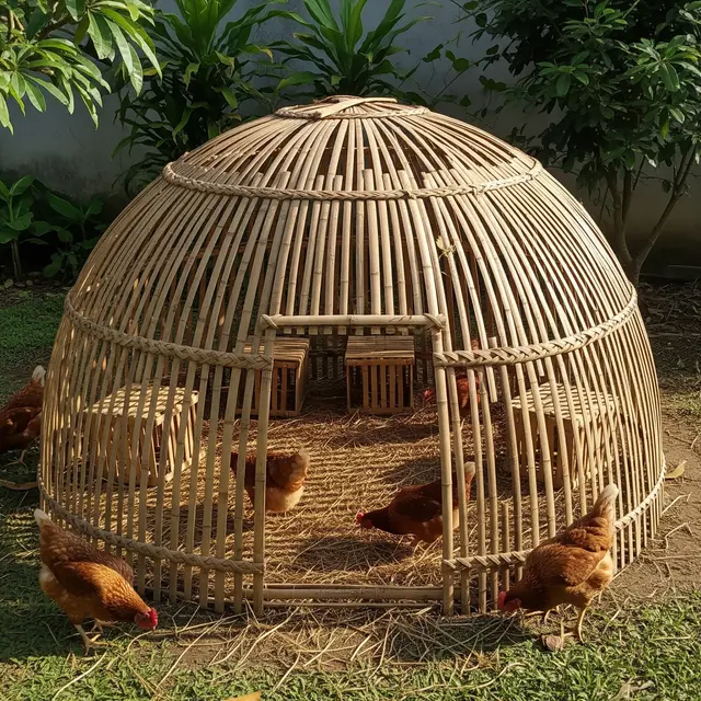 9 Desain Kandang Ayam Petelur dari Bambu Bekas, Sederhana tapi Fungsional