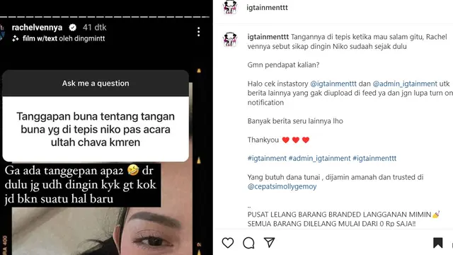 Tangan Rachel Vennya ditepis Okin saat mau salaman